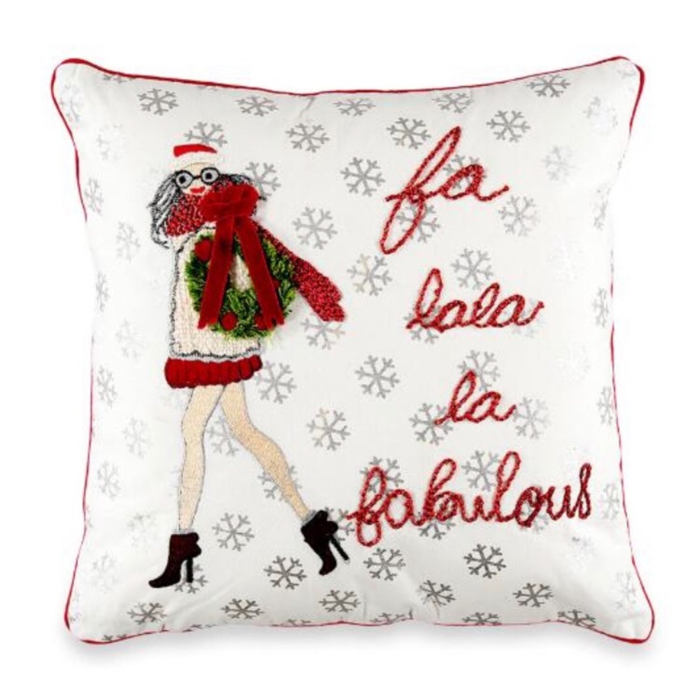 PURVA DESIGNS Falala Fabulous Holiday Pillow
